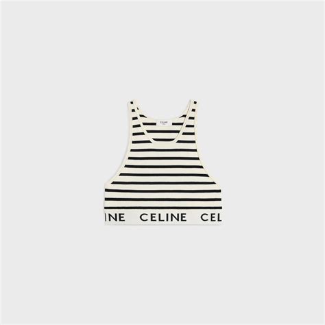 celine mesh sports bra cream / navy